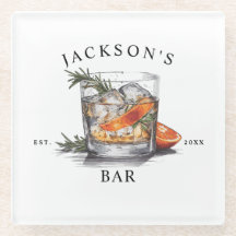 Stilvoller Whiskey-Cocktail-Name & Jahr Home Bar