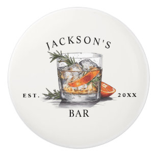 Stilvoller Whiskey-Cocktail-Name und Jahr Home Bar Keramikknauf