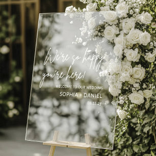 Stilvoller Willkommens Hochzeit Acrylschild