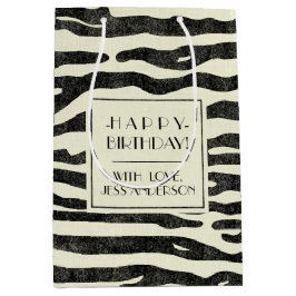 Stilvoller Zebra Stripes modernes tierisches Mittlere Geschenktüte