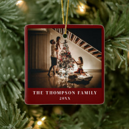 Stilvolles 2024 Family Foto Minimalistisch Dunkelr Keramikornament