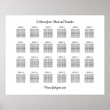 Stilvolles 24 Tisch Hochzeitsstühle-Chart-Poster