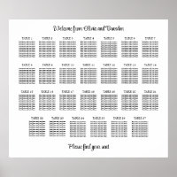 Stilvolles 27 Table Wedding Seating Chart Poster