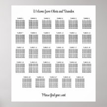 Stilvolles 29 Table Wedding Seating Chart Poster