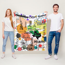 Stilvolles abstraktes Muster Paris bunt Fleecedecke