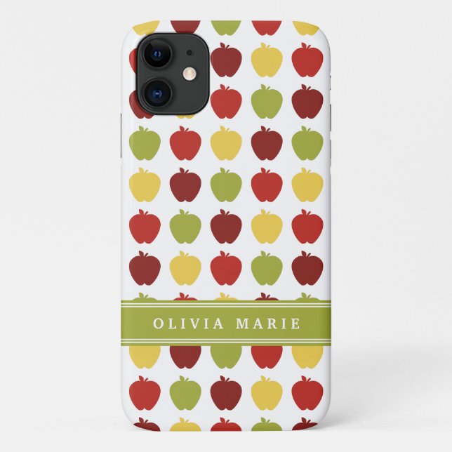 Stilvolles Apple-Muster mit Personalisiertem Namen Case-Mate iPhone Hülle (Rückseite)