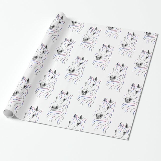 Stilvolles Arabisches Pferd Geschenkpapier (Ungerollt)