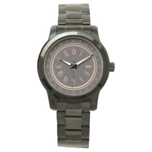 Stilvolles, attraktives, übergroßes schwarzes Armb Armbanduhr