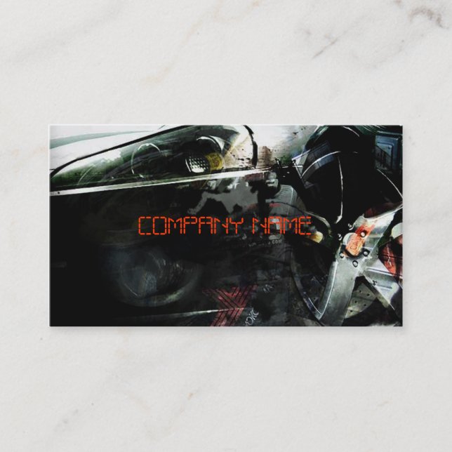 Stilvolles Autosportauto mit Lampe Visitenkarte (Vorderseite)