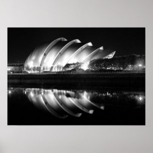 Stilvolles B&W Foto des Clyde-Auditoriums Poster