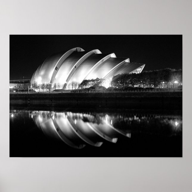 Stilvolles B&W-Foto des Clyde Auditoriums Poster (Vorne)