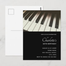 Stilvolles B&W Piano Keys Foto - Einladung zum Geb