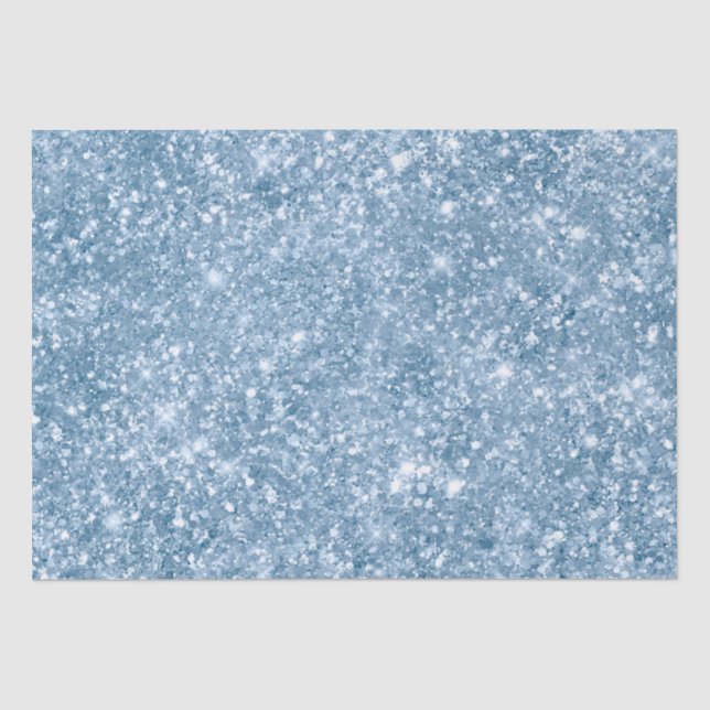 Stilvolles Baby Blue Shimmer Glitzer Glam Muster Seidenpapier (Vorderseite)