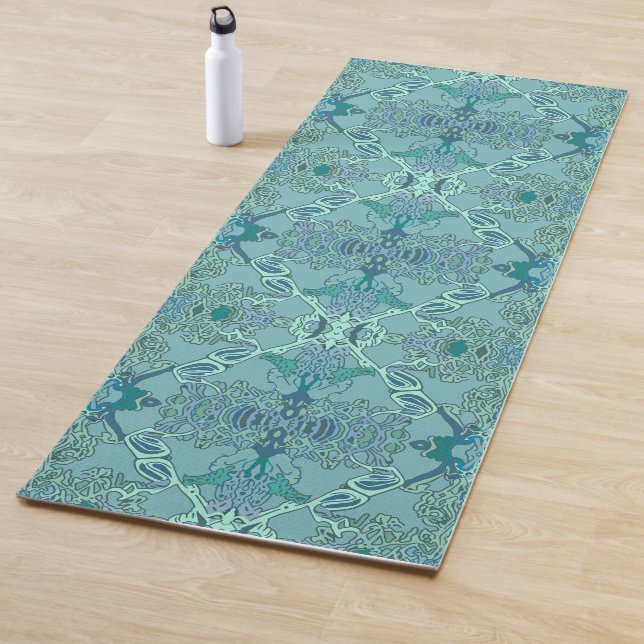 Stilvolles Barockmuster in Blau und Grün Yogamatte (Beispiel)