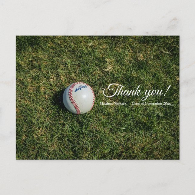 Stilvolles Baseball Simple Sporty Danke Postcard Postkarte (Vorderseite)