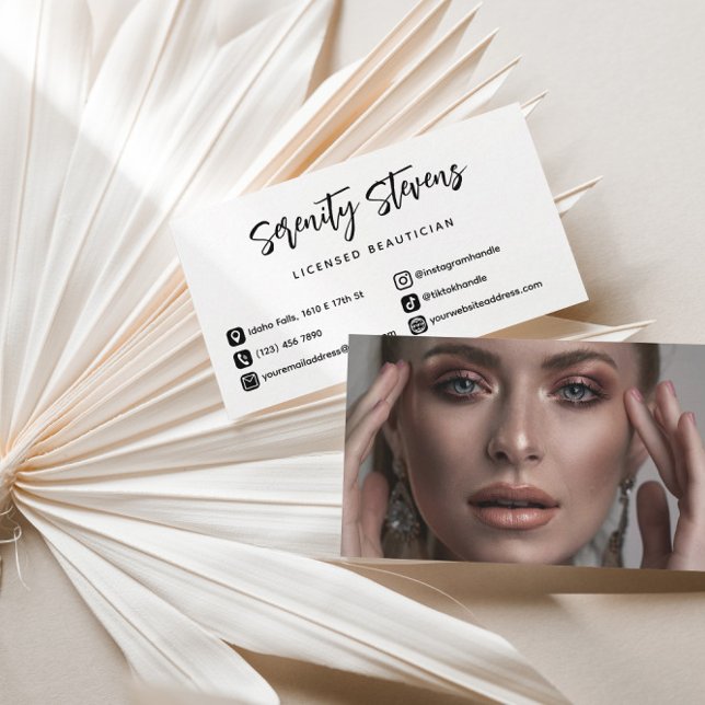 Stilvolles Beautician Black Social Media Icons Fot Visitenkarte (Von Creator hochgeladen)