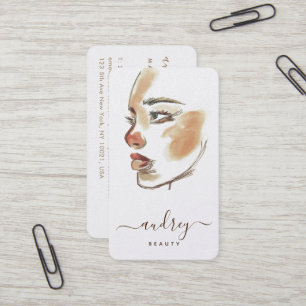 Stilvolles Beauty Watercolor Illustrationsskript Visitenkarte
