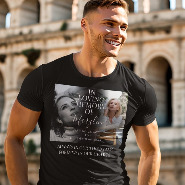 Stilvolles Beerdigungsdenkmal vor & nach Foto T-Sh T-Shirt (Von Creator hochgeladen)