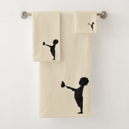 Stilvolles Beige-Baby Badhandtuch Set