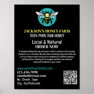 Stilvolles Bienenlogo - Beeyard, Honey Farm Advert Poster