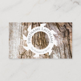 Stilvolles Bio Holz mit weißen Sägeformen Visitenkarte