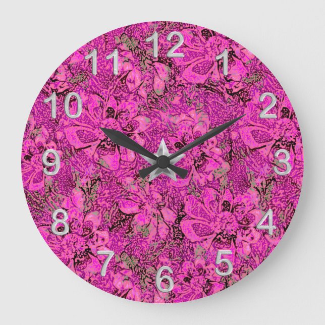 Stilvolles Blau mit silbernen Akzenten Große Wanduhr (Vorderseite)