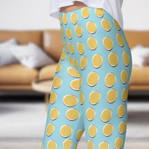 Stilvolles Blau und Golden Yellow Polka Dot Muster Leggings