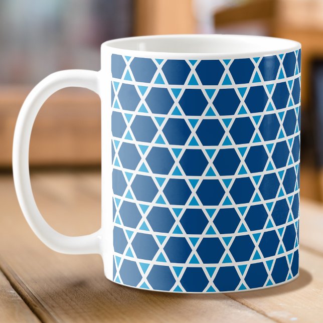 Stilvolles Blau & White Star Muster Kaffeetasse (Von Creator hochgeladen)