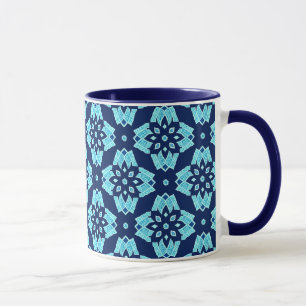 Stilvolles blaues geometrisches Muster Tasse