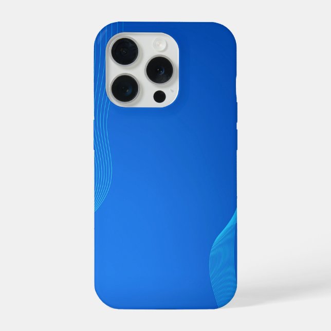 Stilvolles blaues Leder iPhone 15 Pro Hülle (Rückseite)