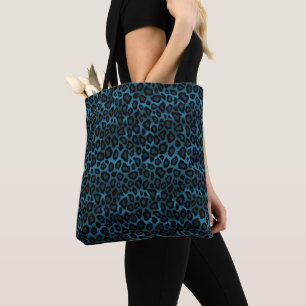Stilvolles Blaues Leopardenmuster Tasche