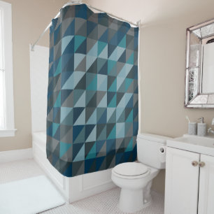 Stilvolles blaues Ombre Modernes geometrisches Mus Duschvorhang