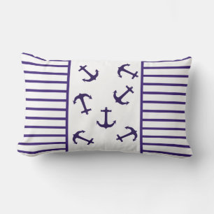 Stilvolles Blue Anchor Sea Theme Throw Kissen