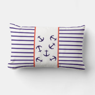 Stilvolles Blue Anchor Sea Theme Throw Kissen