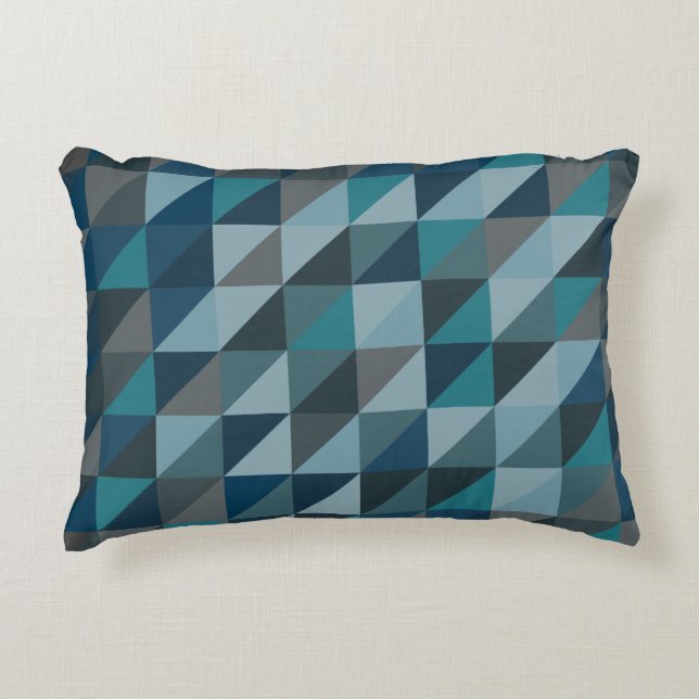 Stilvolles Blue Ombre Modernes geometrisches Muste Dekokissen (Vorderseite)
