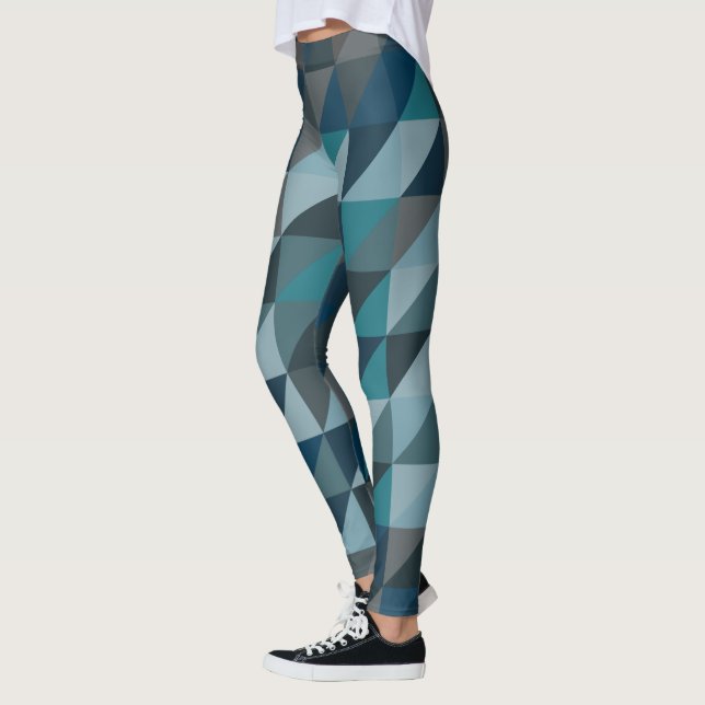 Stilvolles Blue Ombre Modernes geometrisches Muste Leggings (Links)