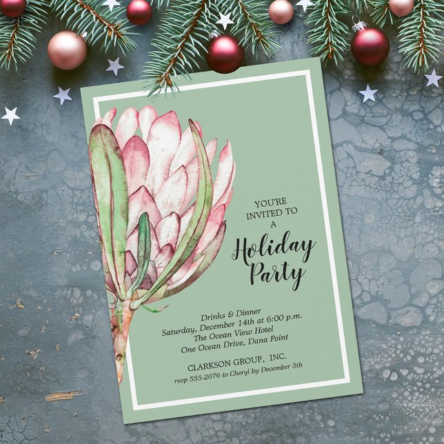 Stilvolles Blumenfest Weihnachten Party Einladung (Stylish Floral Holiday Christmas Party Invitations - PRINTED and/or INSTANT DOWNLOAD)