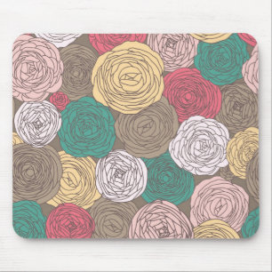 Stilvolles Blumenmuster. Helle Blumen Mousepad