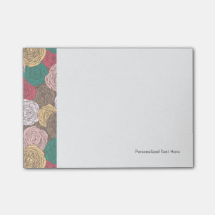 Stilvolles Blumenmuster. Helle Blumen Post-it Klebezettel