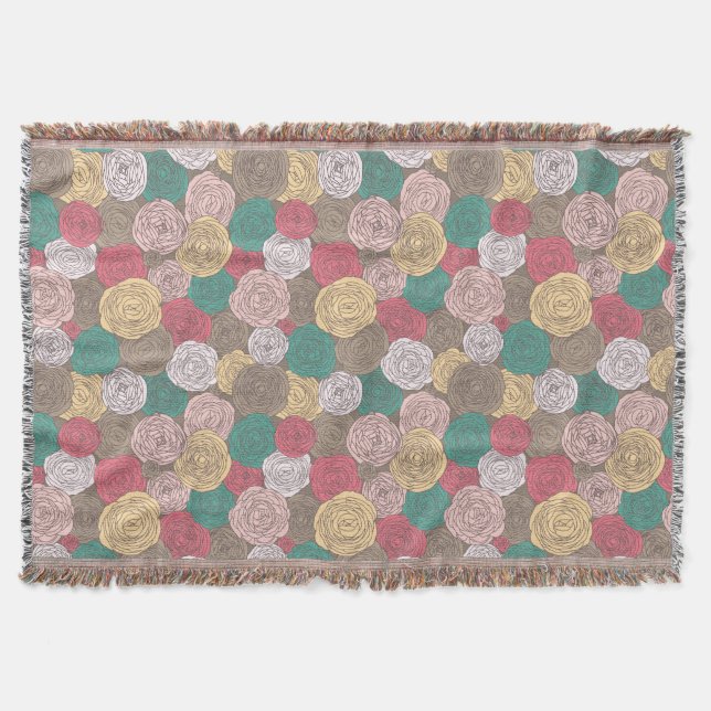 Stilvolles Blumenmuster. Helles Blumen Decke (Vorderseite)