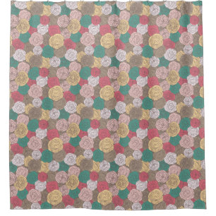 Stilvolles Blumenmuster. Helles Blumen Duschvorhang