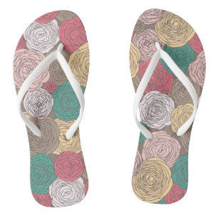 Stilvolles Blumenmuster. Helles Blumen Flip Flops