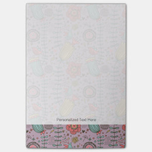 Stilvolles Blumenmuster mit Blumen Post-it Klebezettel