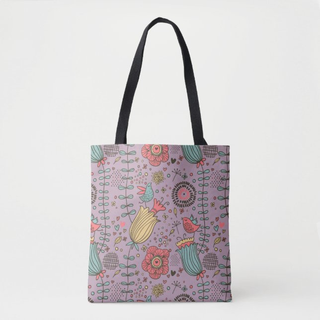 Stilvolles Blumenmuster mit Blumen Tasche (Vorderseite)