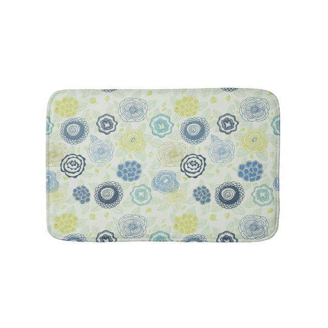 Stilvolles Blumenmuster mit niedlichen Blume Badematte (Vorderseite)
