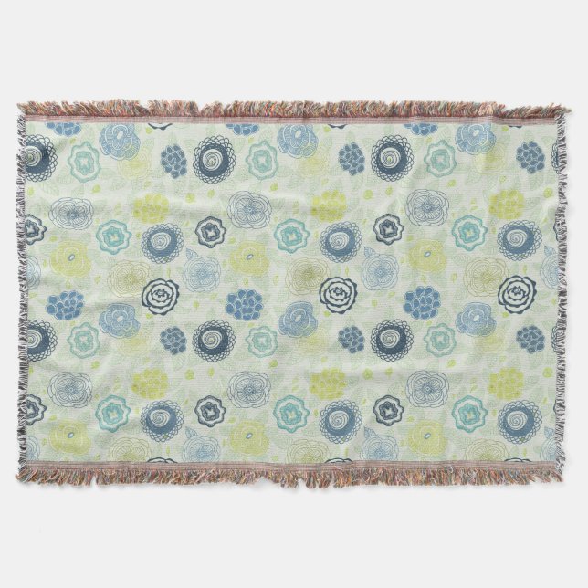 Stilvolles Blumenmuster mit niedlichen Blumen Decke (Vorderseite)