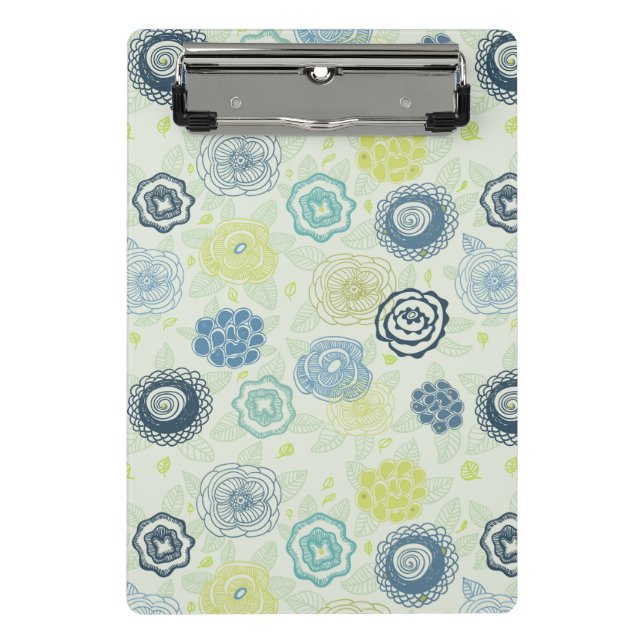 Stilvolles Blumenmuster mit niedlichen Blumen Mini Klemmbrett (Vorderseite)