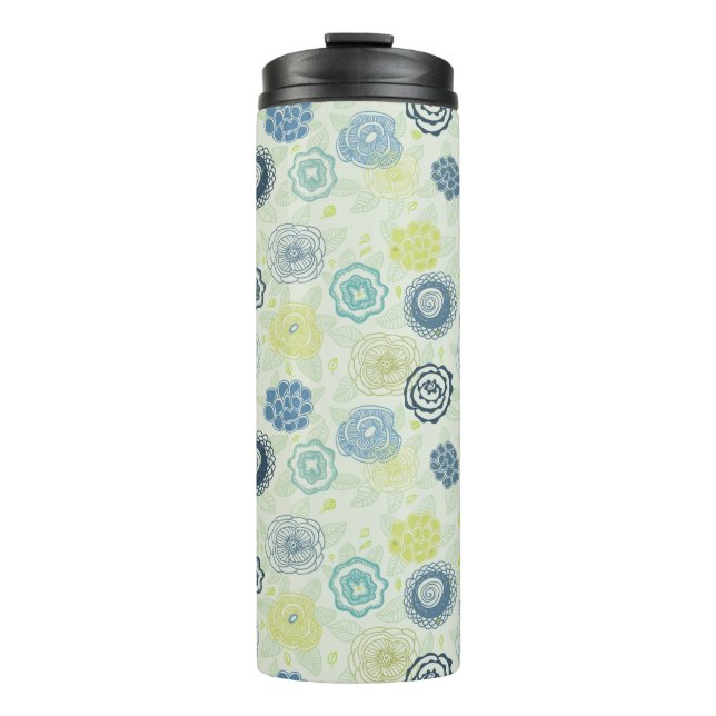 Stilvolles Blumenmuster mit niedlichen Blumen Thermosbecher (Vorderseite)