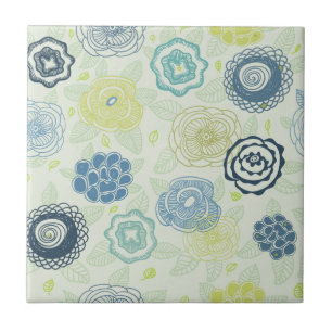 Stilvolles Blumenmuster mit süßen Blumen Fliese