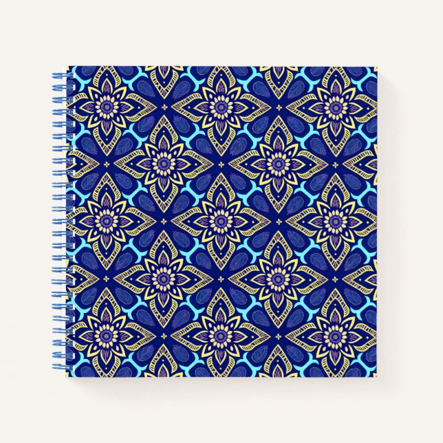 Stilvolles Boho Chic Floral Pattern Notizbuch (Vorderseite)